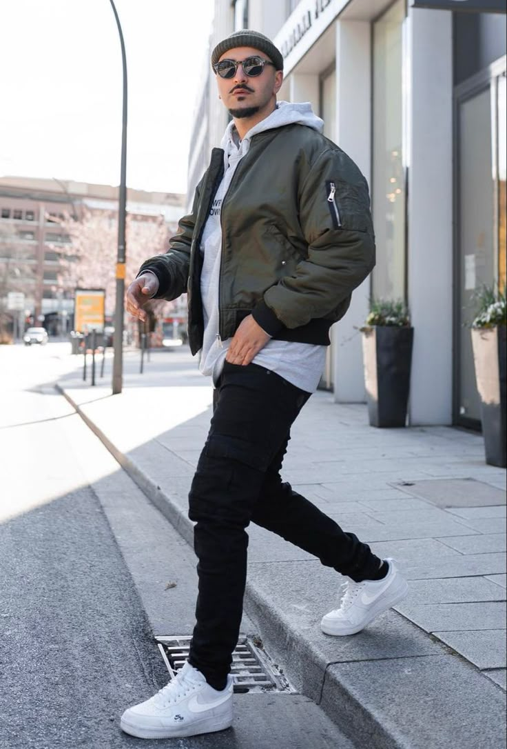 Bomber Jacket With Hoodie