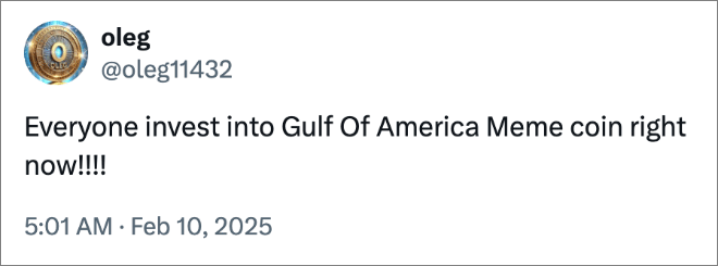 Everyone invest into Gulf Of America Meme coin right now!!!!