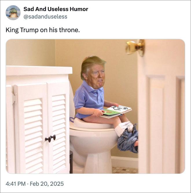 King Trump on his throne.