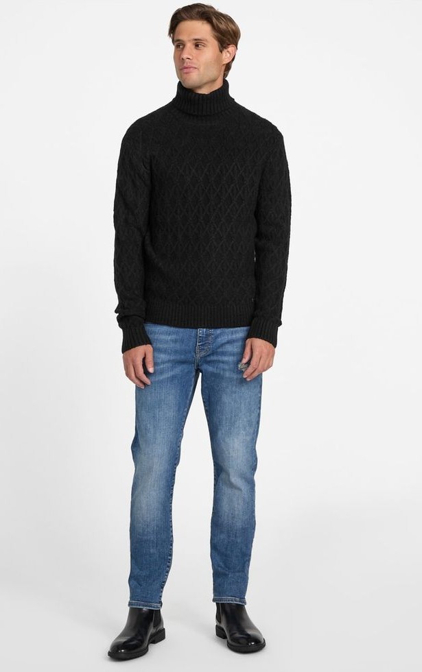 Black Chelsea Boots with Jeans and Turtleneck