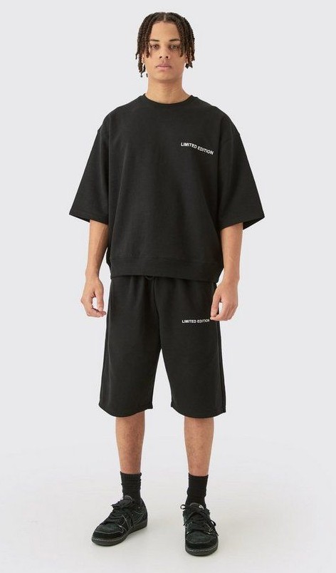 Slides and Short with Oversized Tee