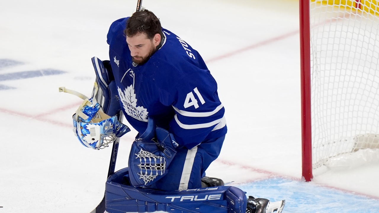 Maple Leafs’ Stolarz out for Game 2, Woll to start vs. Panthers
