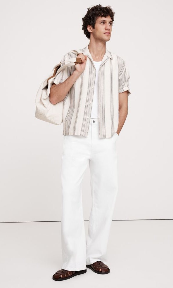 Button-Down With off-White Trousers.
