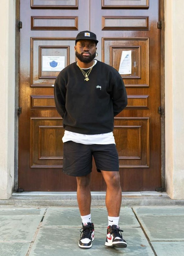 Hoodie With Short and Snapback Cap