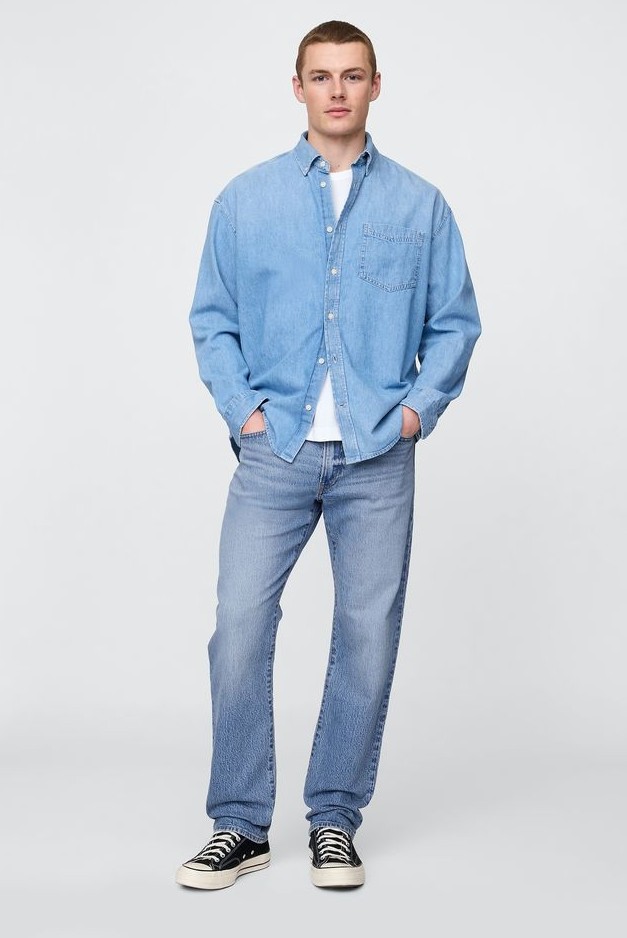 Light Denim Shirt With Jeans