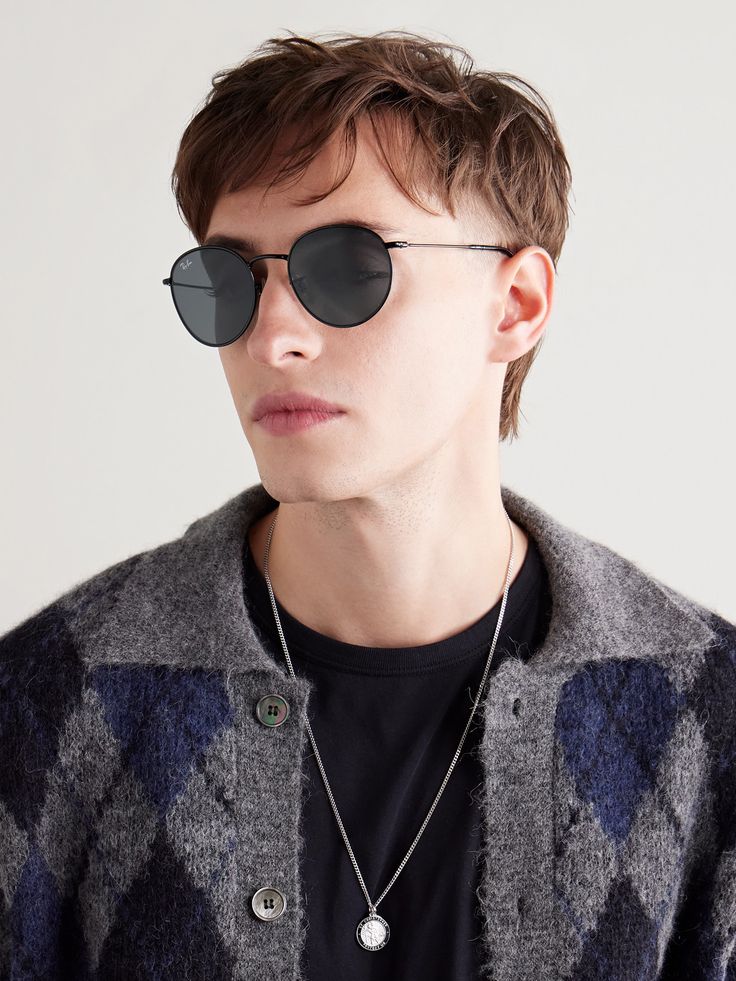 Reverse Round-Frame Metal Sunglasses