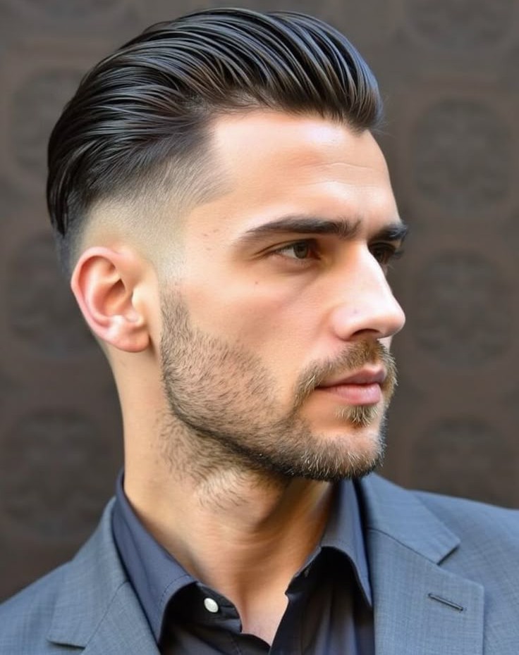 Clean Look With Slicked Haircut
