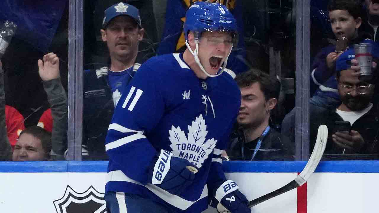 Max Domi breaks out of slump as Maple Leafs rally to beat Flames