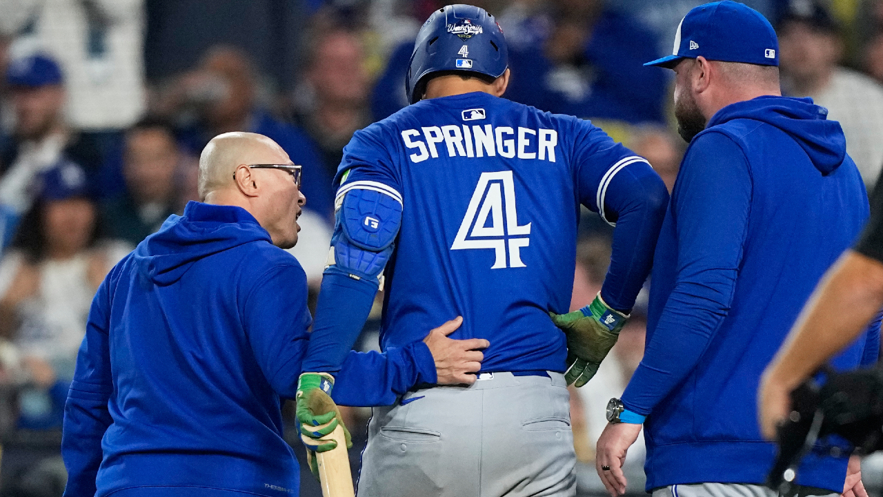 Blue Jays’ Schneider hopeful Springer can go for Game 6 in the World Series