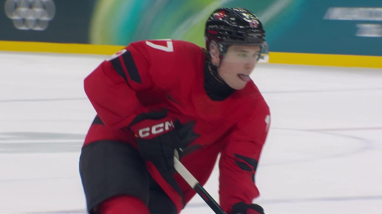 Canada’s Celebrini scores on penalty shot to record third goal of Olympics