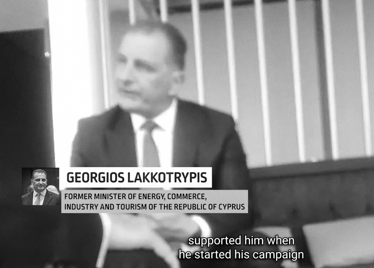 Former Cypriot Enery Minister Giorgos Lakkotrypis speaks in a video covertly recorded by Israeli intelligence firm Black Cube