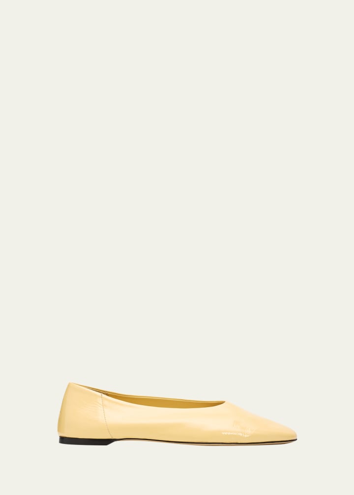 Naplack Leather Ballerina Flats