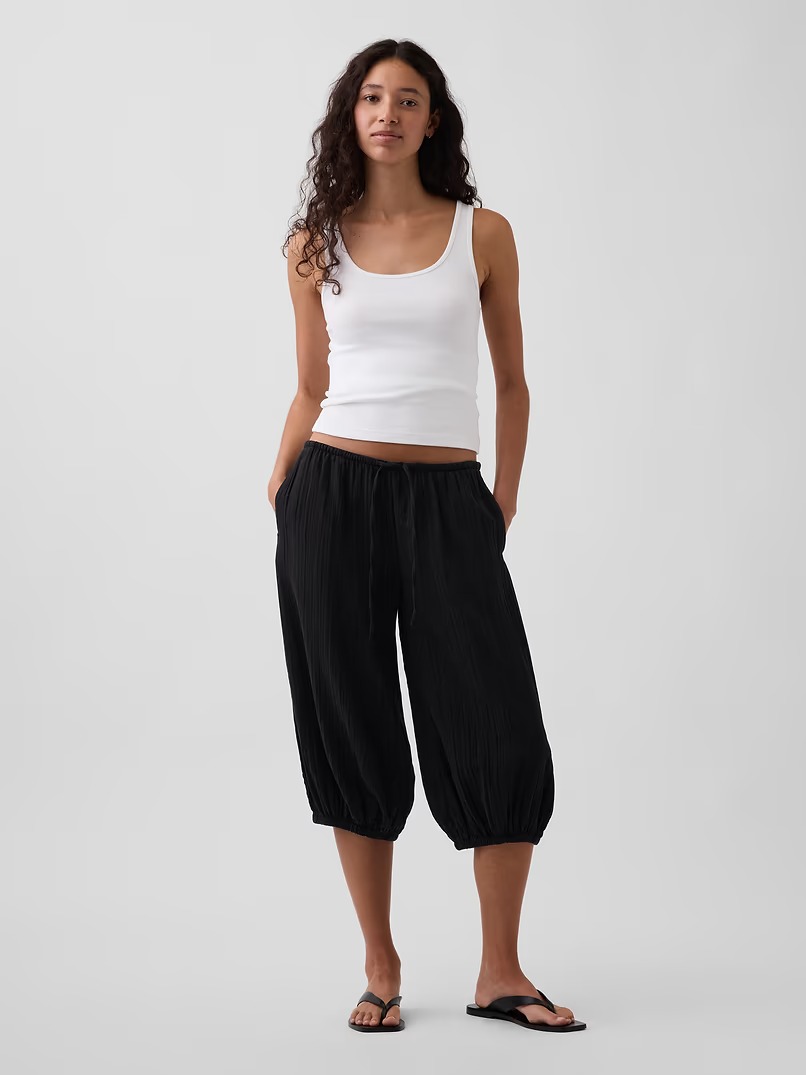Gap, Cotton Gauze Easy Culotte Pants