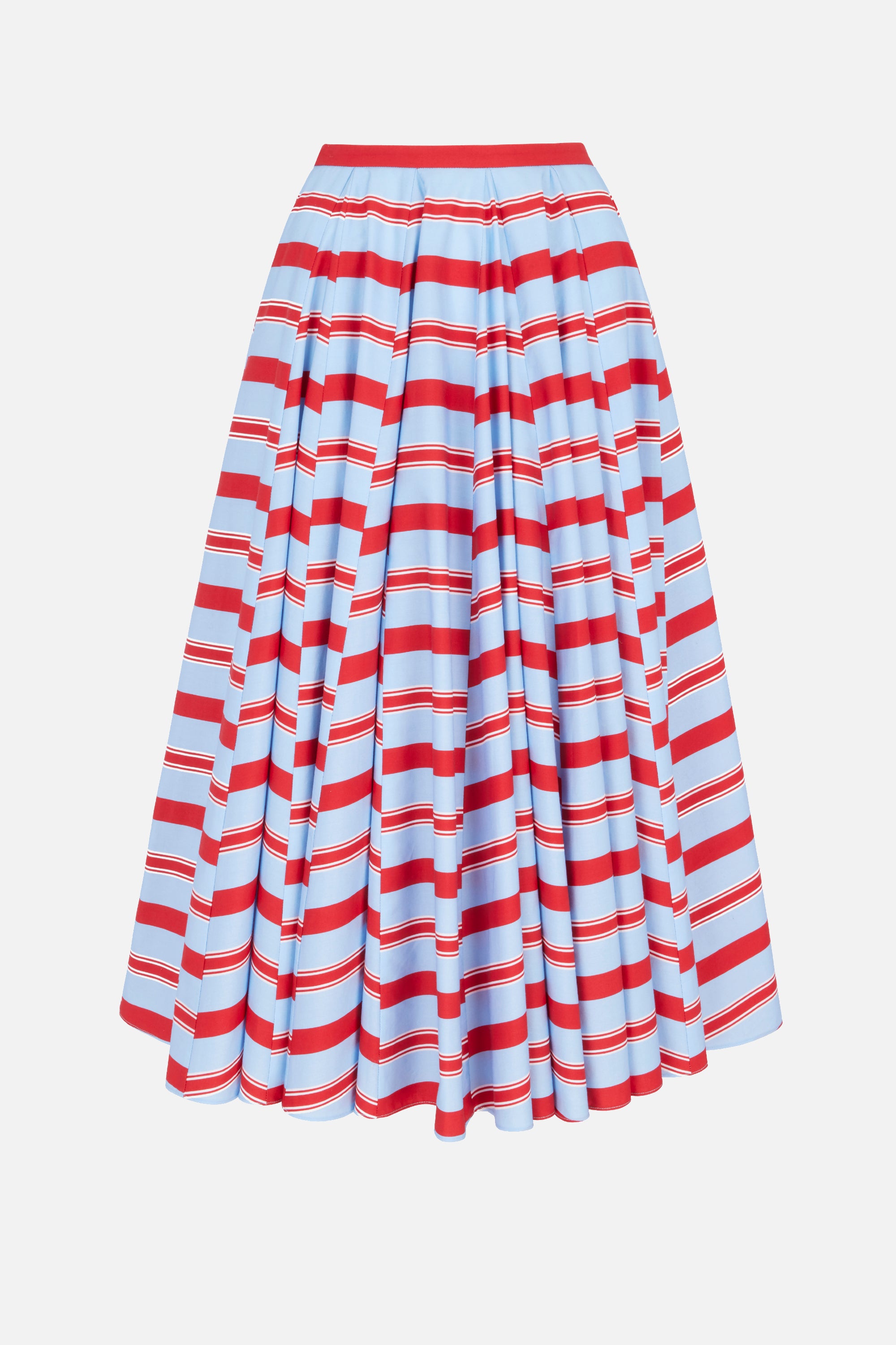 Rhea Skirt in Blue & Red Striped Cotton Popclan