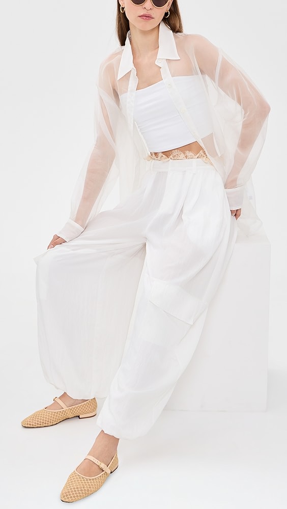 Lisette Solid Pants - White