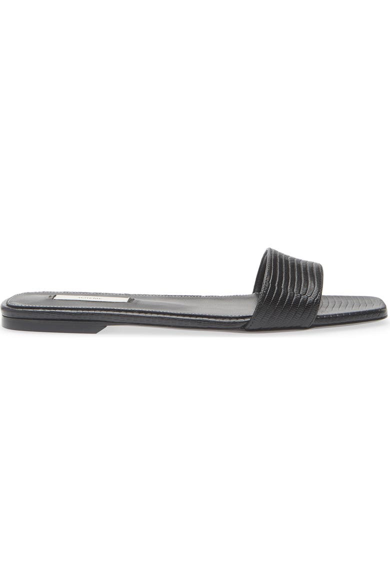Lizard Embossed Slide Sandal