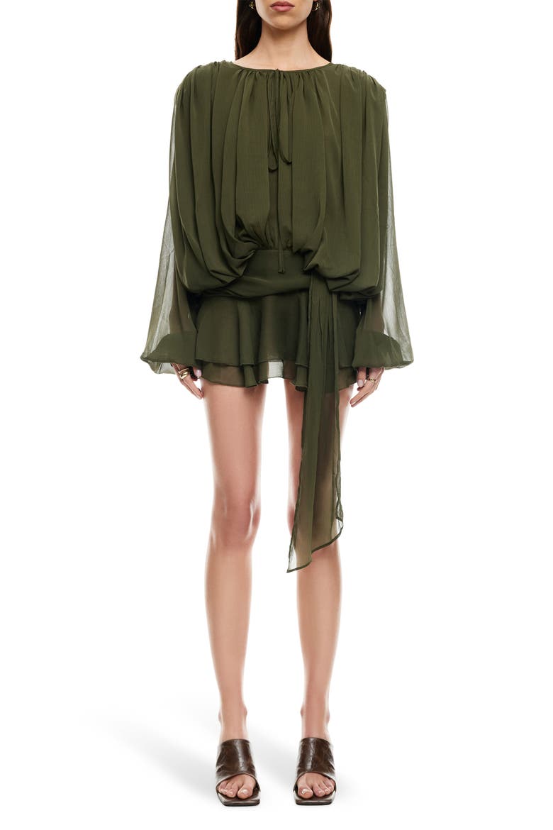 Elements Long Sleeve Chiffon Minidress