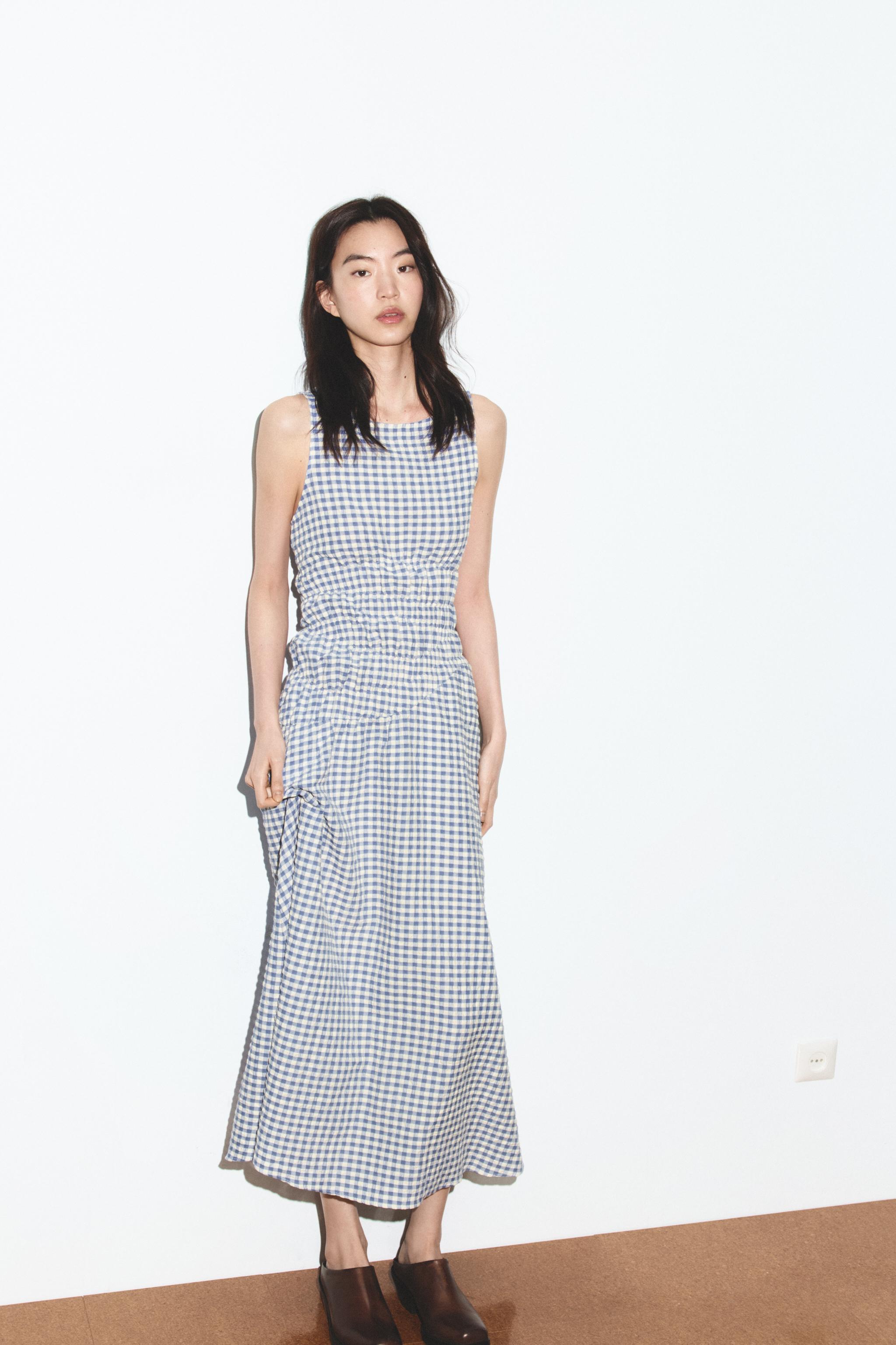 Gingham Midi Dress