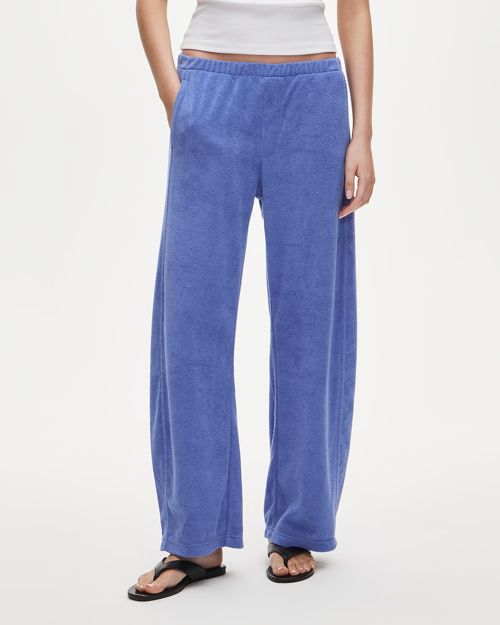 Towel Terry Barrel-Leg Sweatpant