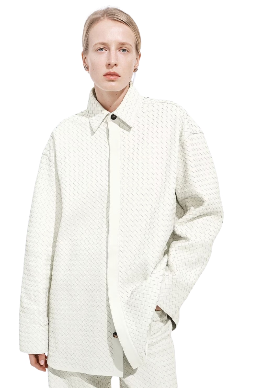 Bottega Veneta, Intrecciato Leather Shirt