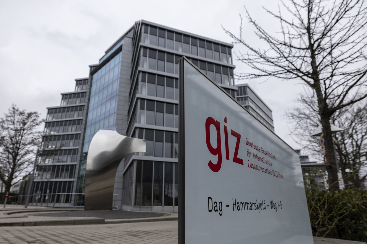 An exterior view of GIZ offices in Eschborn, Germany
