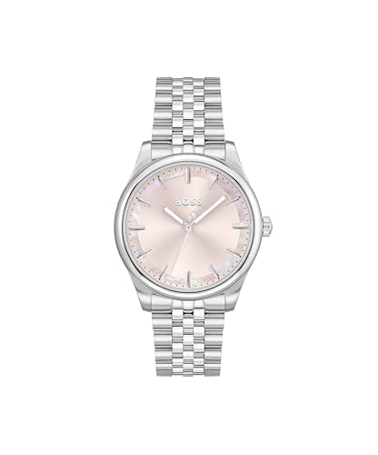 Boss Three Hand Quartz Movement Watch for Women Graceful Collection With Silver Stainless Steel Bracelet - 1502776