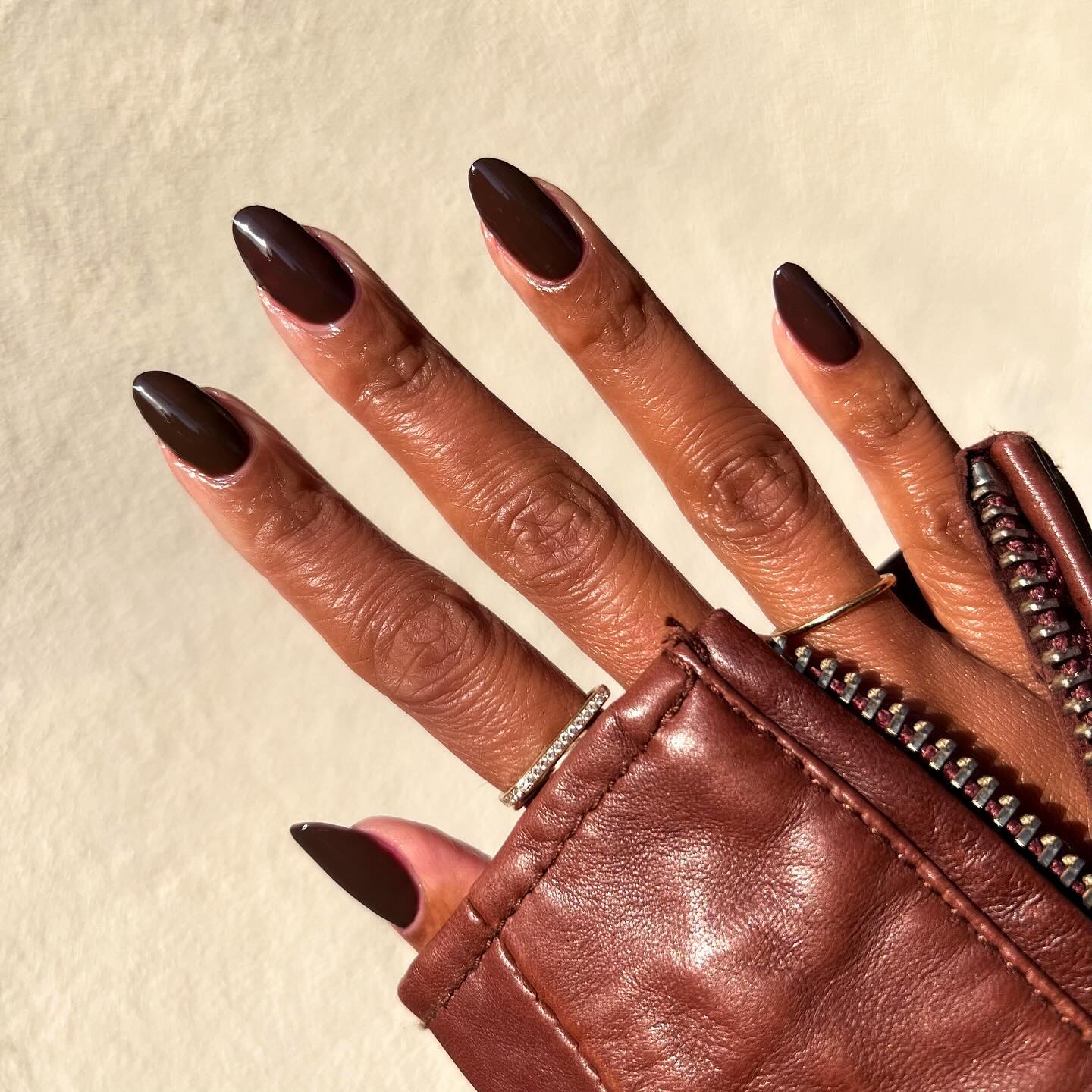Photo of a chocolate brown manicure