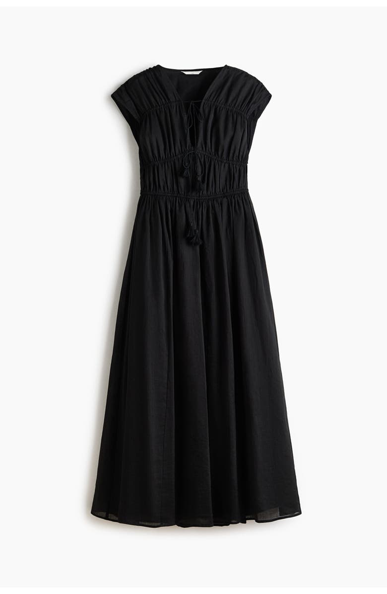 Drawstring-Detail Ramie Dress