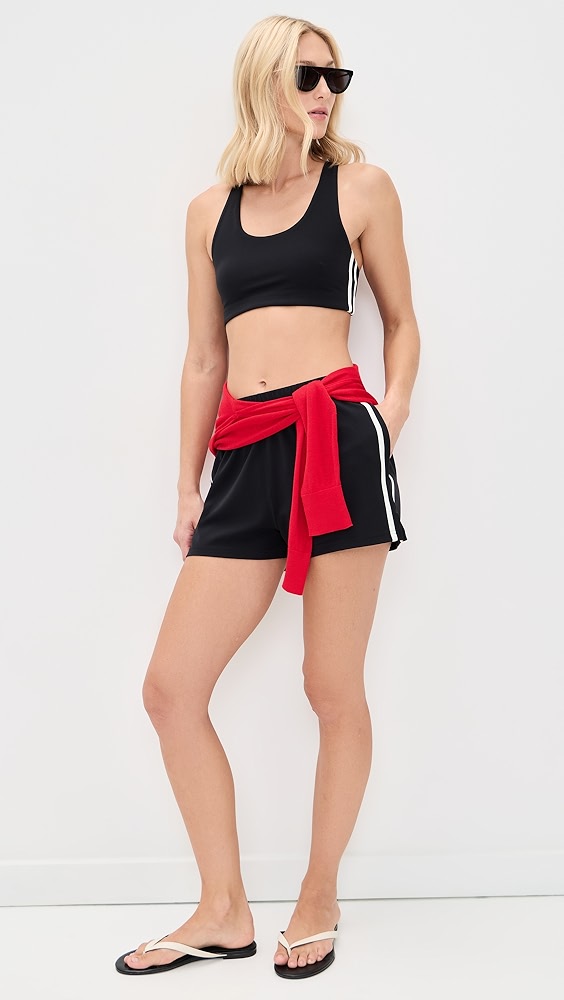Ella Airweight Track Shorts - Black/white