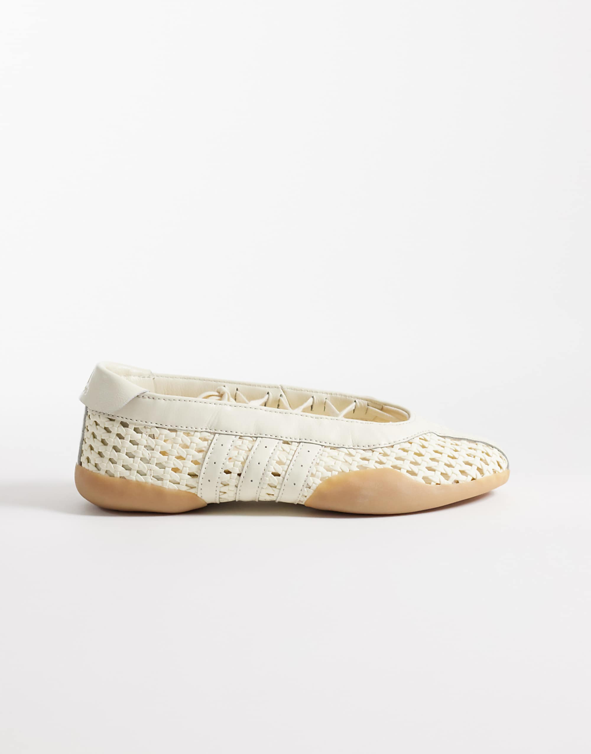Adidas Originals Taekwondo Mei Crochet Ballet Flats in Off White