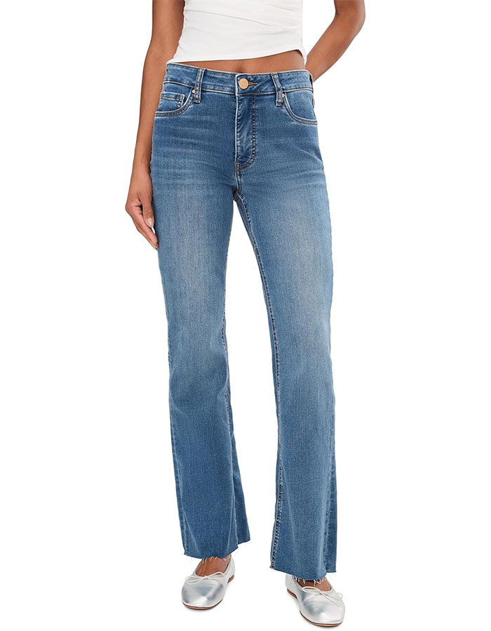 Kut From the Kloth Womens Kelly High-Rise Fab Ab Kick Flare Inset Leg in Senses Senses 00 31