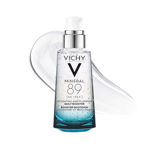 Vichy Mineral 89 Booster, Pure Hyaluronic Acid Serum for Face With Polyglutamic Acid for Skin Barrier Repair, Plumps & Hydrates, Lightweight Hydrating Serum, Oil-Free, Non-Sticky, 1.7 Fl Oz