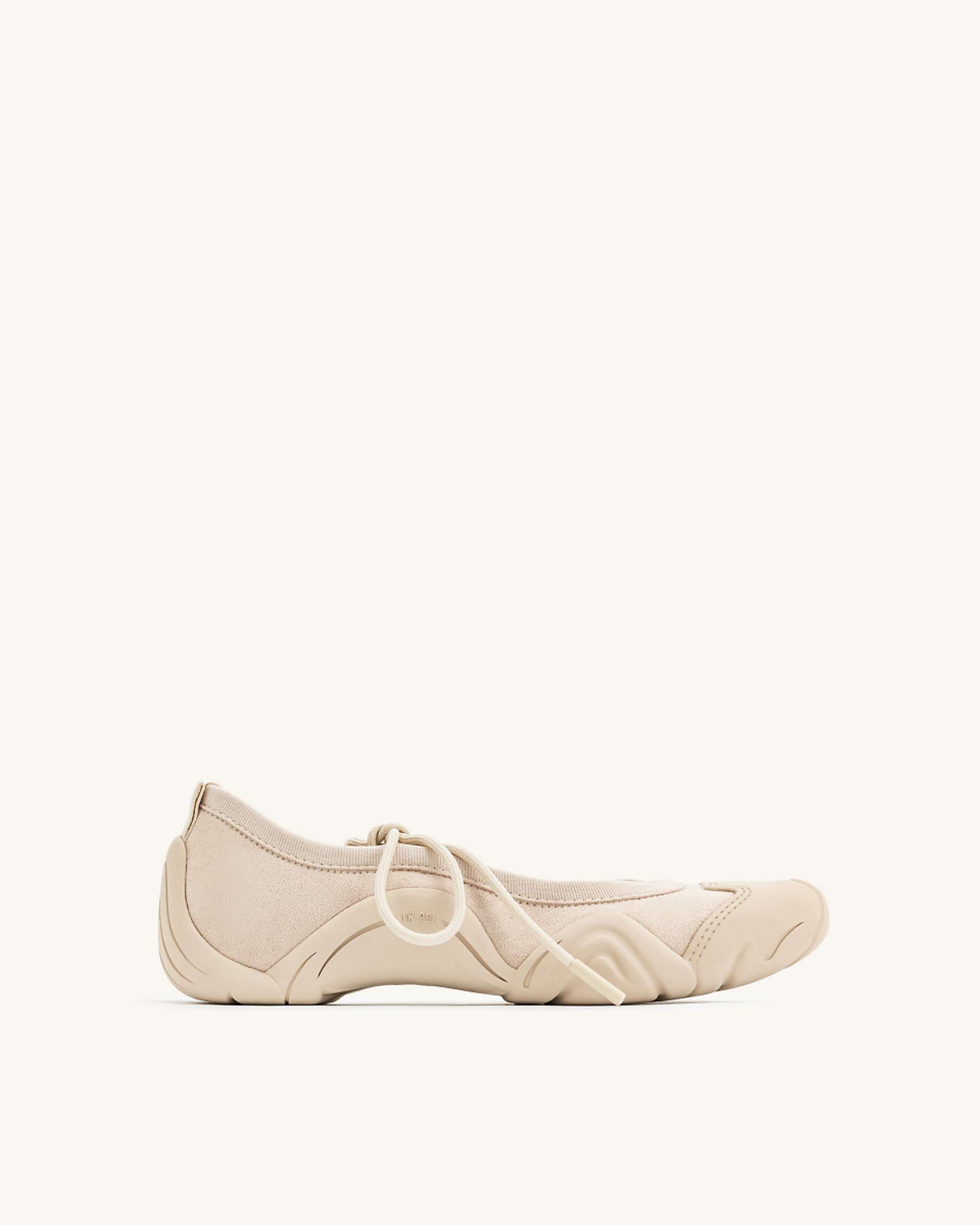 Jw Pei Caitlin Lace Up Ballet Flats in Beige