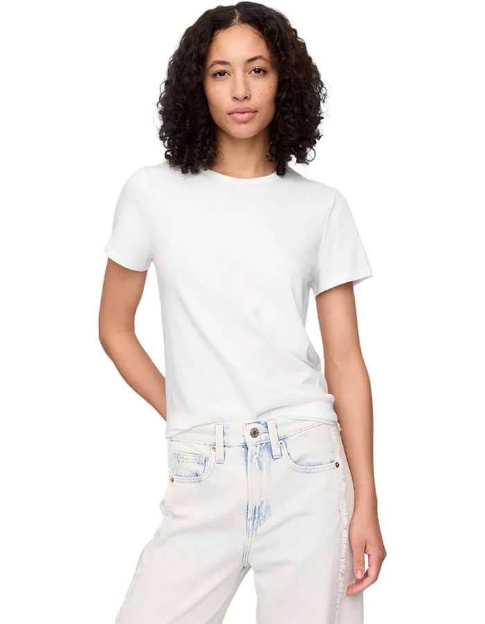 Gap Women's Favorite Crewneck Tee T-Shirt, White V2 Global 2, Small