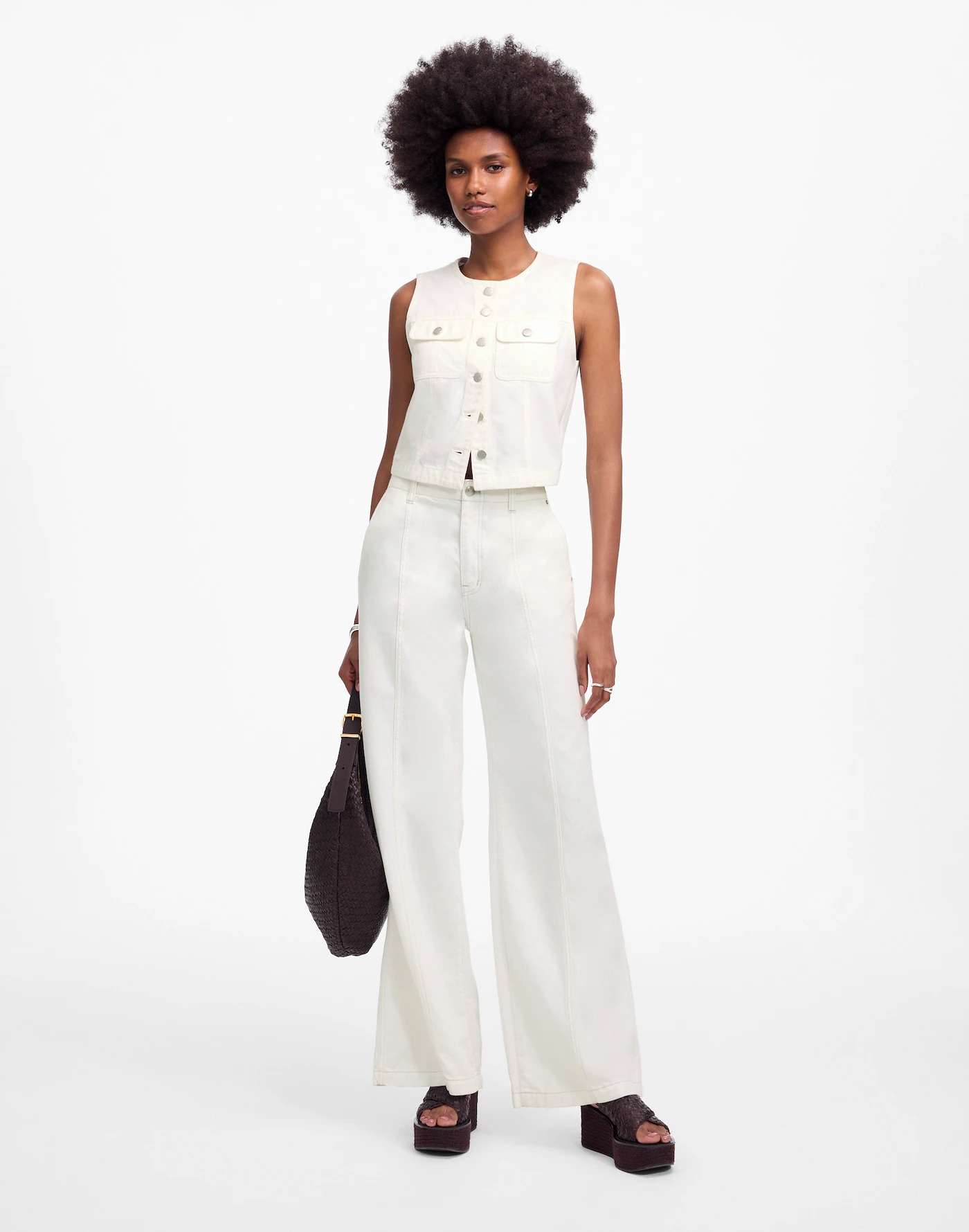 Madewell, Petite Wide-Sweep Trousers: Airy Denim Edition
