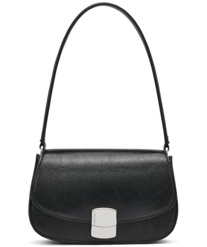 Calvin Klein Alina Flap Shoulder Bag, Black/silver, One Size