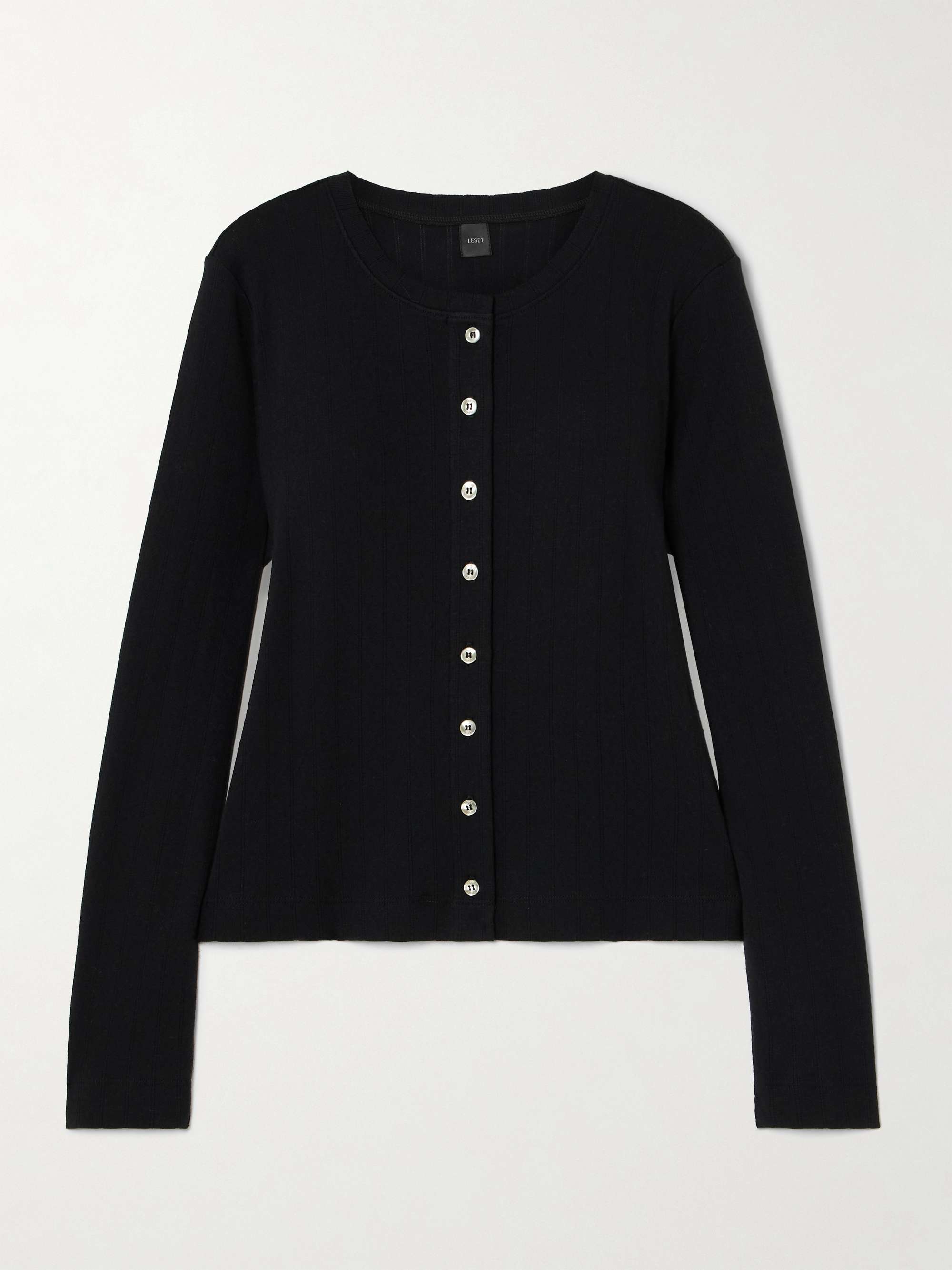 Pointelle-Knit Cotton Cardigan