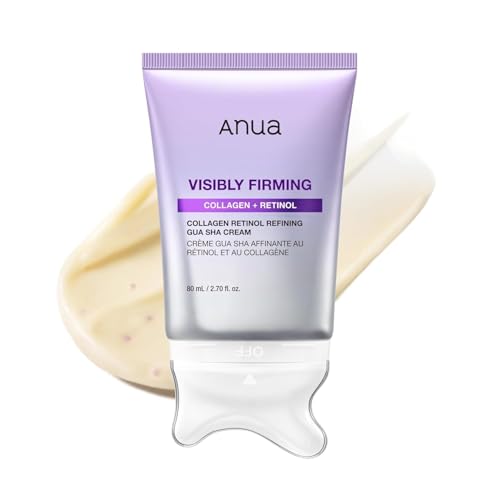 Anua Collagen Retinol Refining Gua Sha Cream, Neck Cream for Lifting & Firming, Jawline to D&eacute;collet&eacute;, Daily Moisturizer, Fine Line Care, Neck Massager, Korean Skin Care, 2.7fl.oz