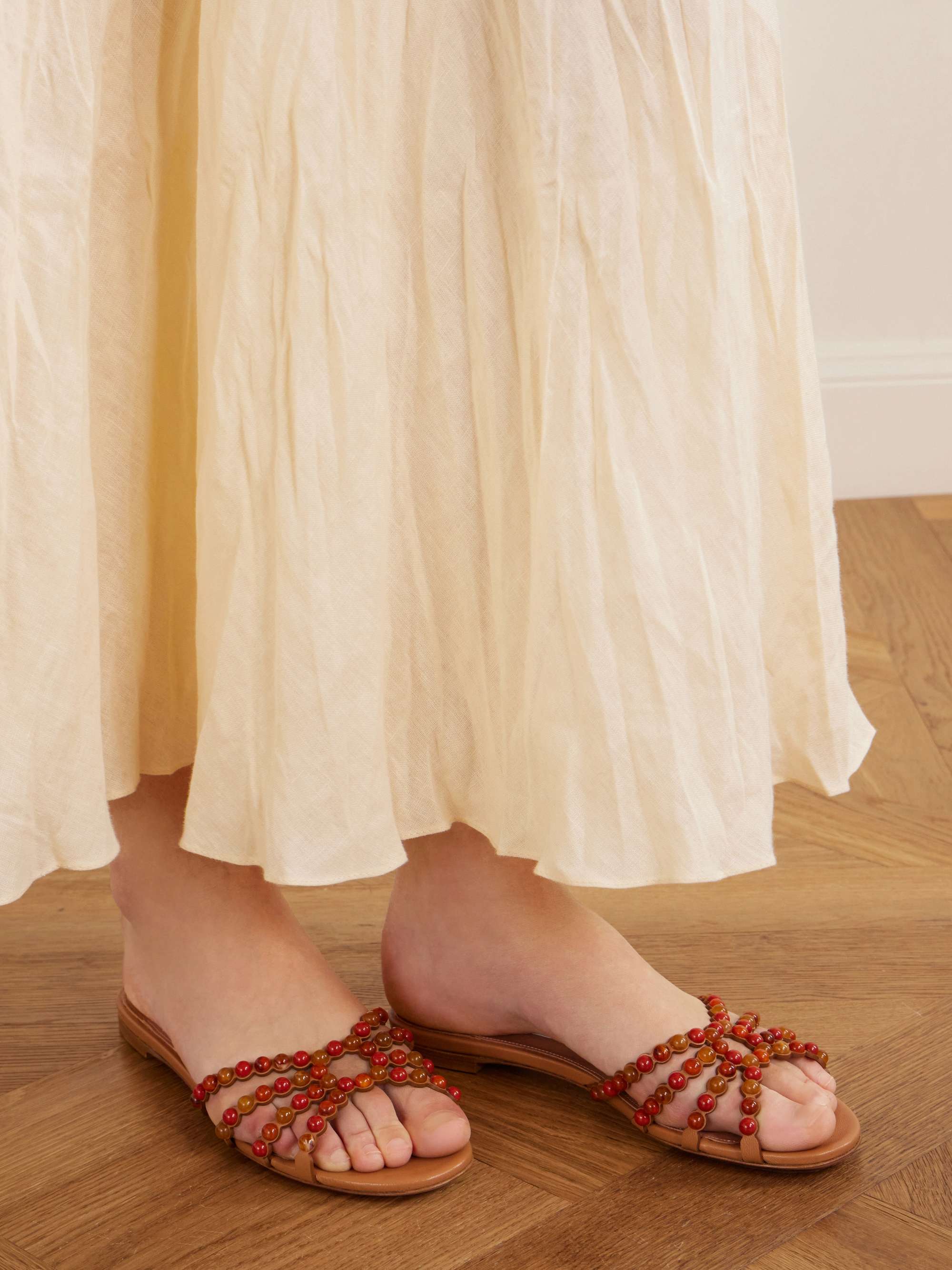 Gemma Embellished Leather Sandals