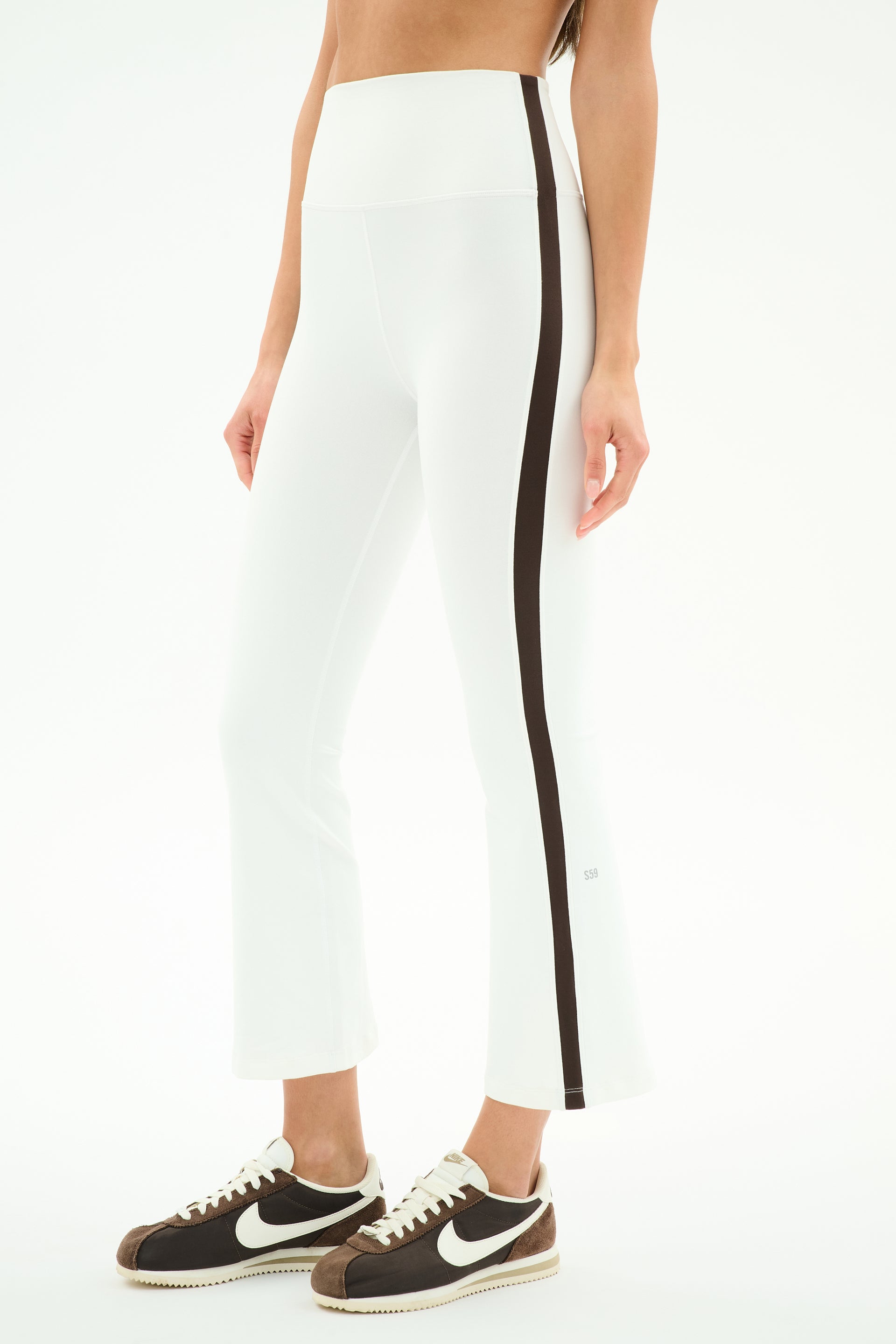 Raquel High Waist Supplex Crop - White/dark Chocolate - White/dark Chocolate / Xs