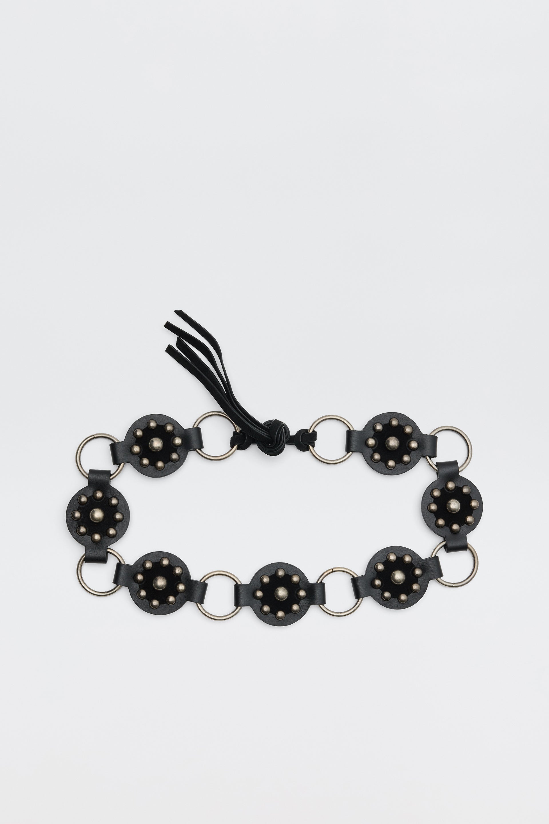 Kassy Leather Studded Belt in Black