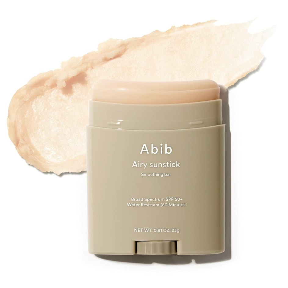 Abib Airy Sunstick Protection Bar Spf50+ Broad Spectrum, Semi-Matte Sunscreen Stick for Oily & Combination Skin, No White Cast, Water-Resistant, Korean Sunscreen, 0.81 Oz / 23 G