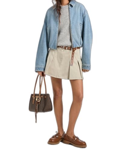 Michael Kors Women's Denim Bomber Jacket, Horizon Wash, S