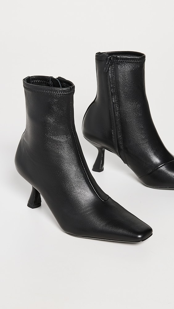 Thandy Curved Heel Ankle Boots - Black