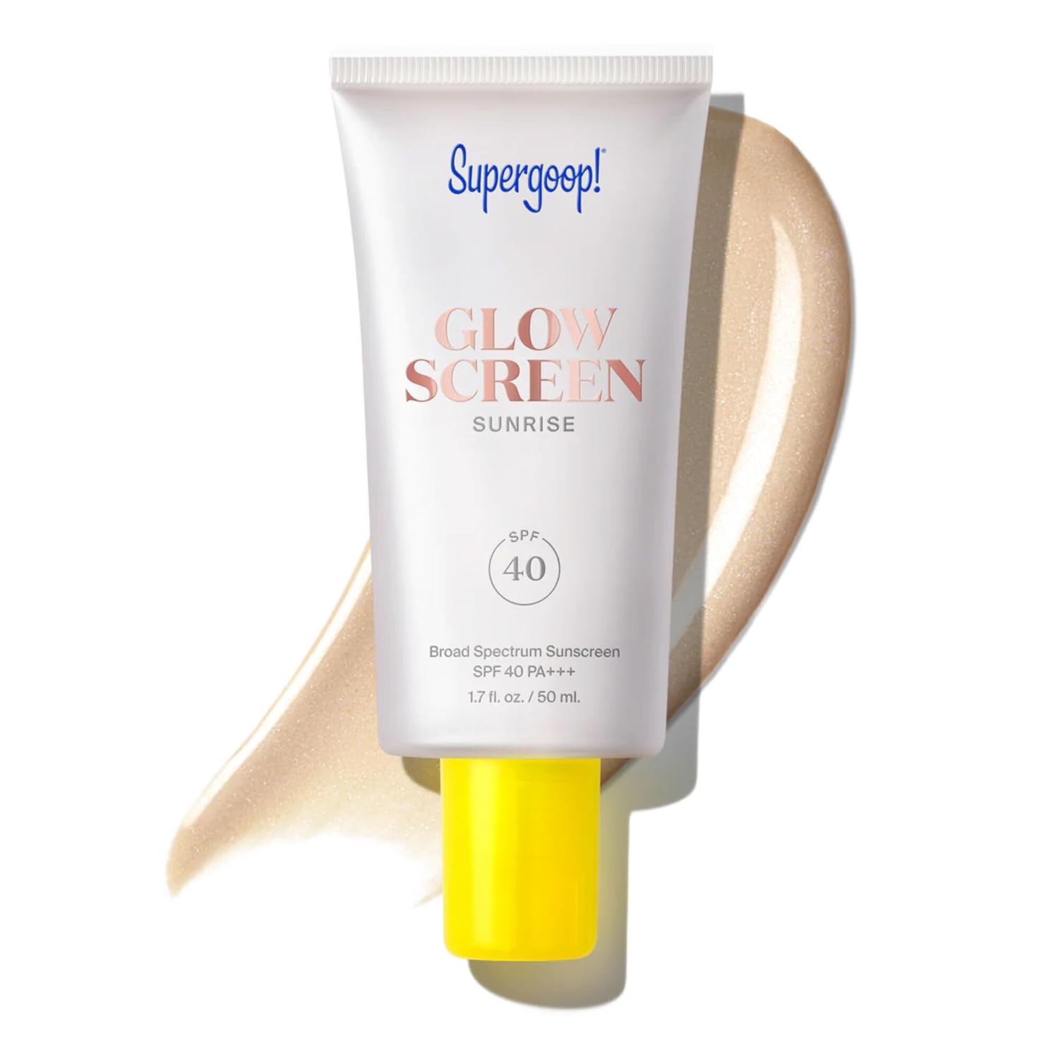 Supergoop!, Supergoop! Glowscreen Spf 40, Sunrise (champagne Glow) - 1.7 Fl Oz - Glowy Primer + Broad Spectrum Tinted Sunscreen - Helps Filter Blue Light - Hydration - Hyaluronic Acid & Vitamin B5