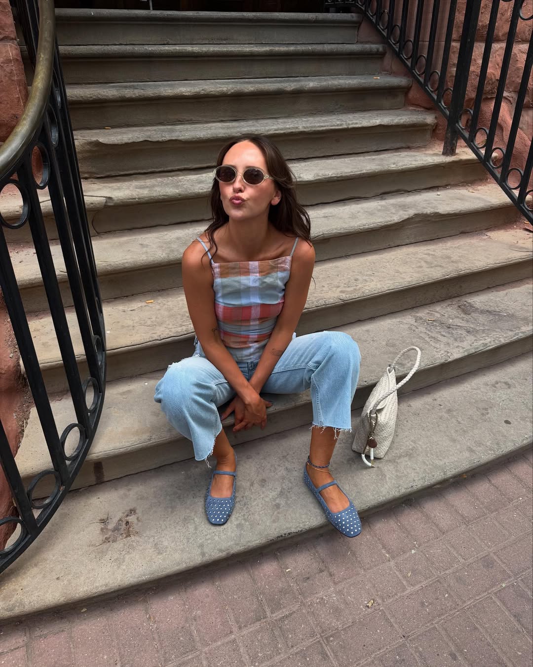Makenna in jeans and ballet flats