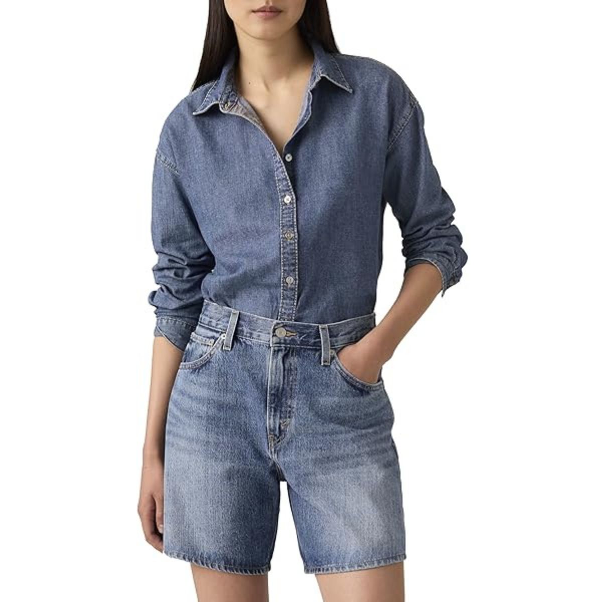 Levi's Women's High Rise Baggy Shorts, Worn Memory Short, 28w