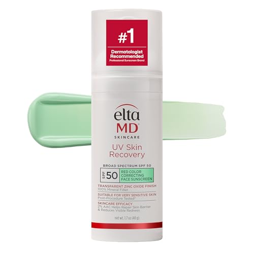 Eltamd Uv Skin Recovery Green Tint 100% Mineral Sunscreen, Spf 50, Redness Correcting Face Sunscreen, Safe for Sensitive Skin, 1.7oz