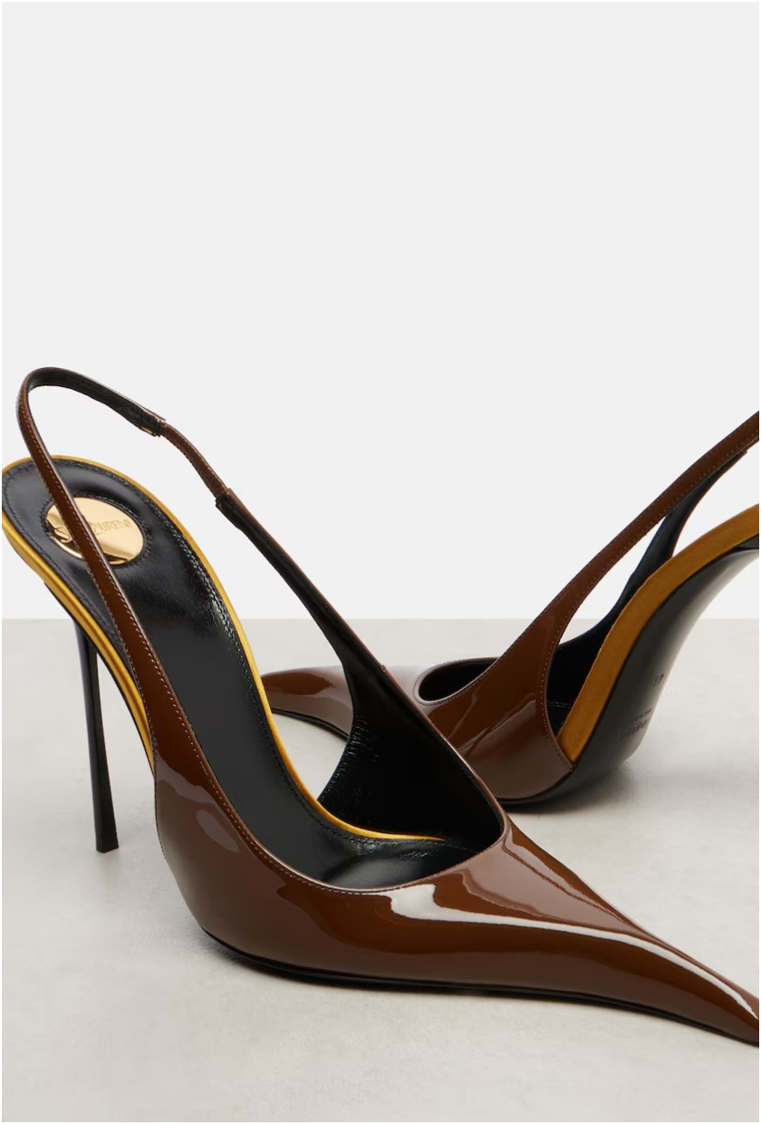 Saint Laurent, Amalia 110 patent leather slingback pumps