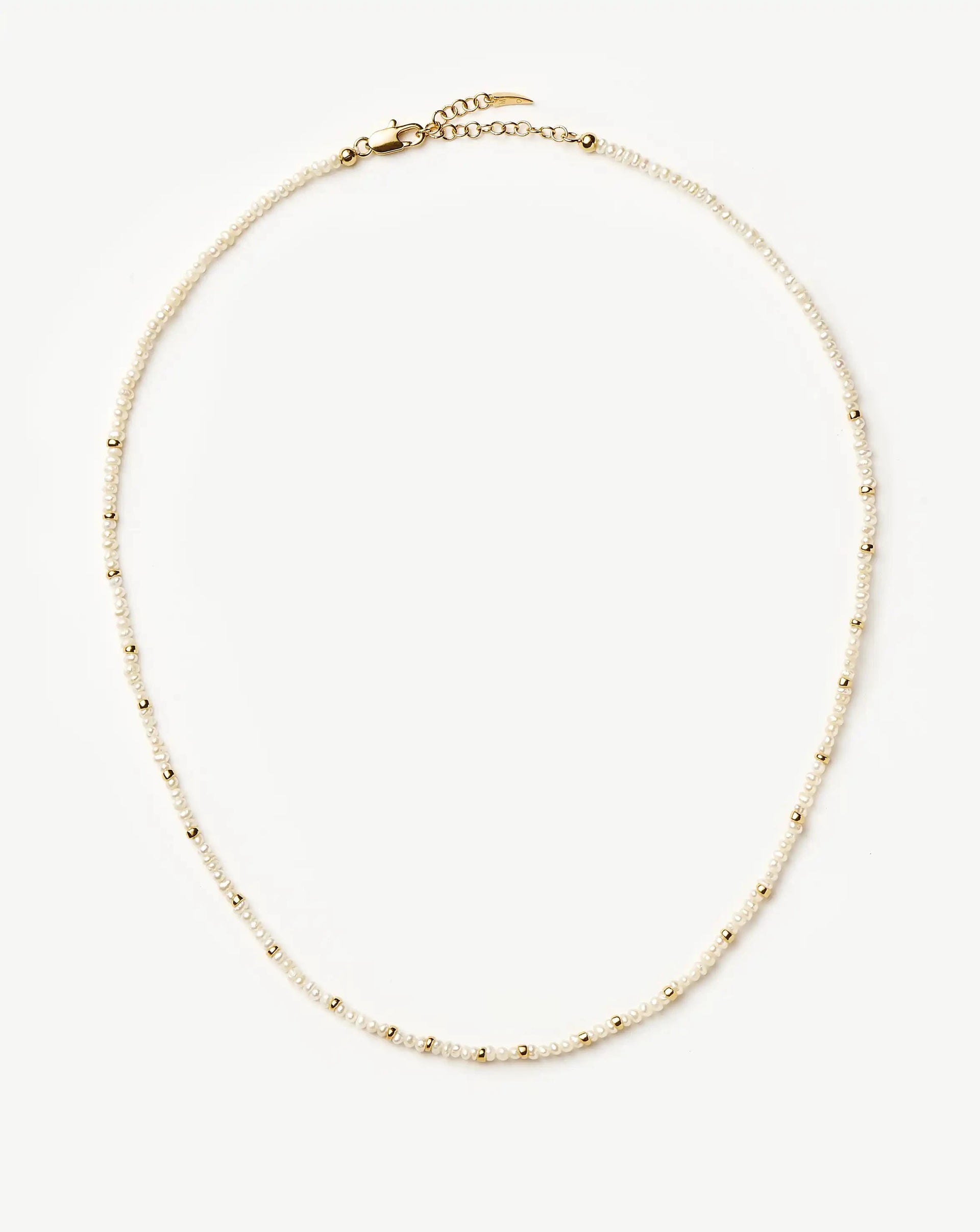 Micro Pearl Beaded Necklace | 18ct Gold Plated/pearl - 18ct Gold Plated/pearl